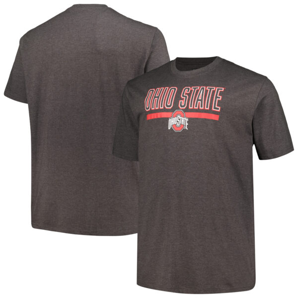Men's Profile Heather Charcoal Ohio State Buckeyes Big & Tall Team T-Shirt - Image 8