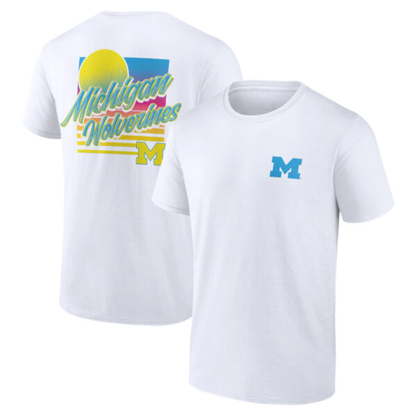 Men's  White Michigan Wolverines High Hurdles T-Shirt - Image 5