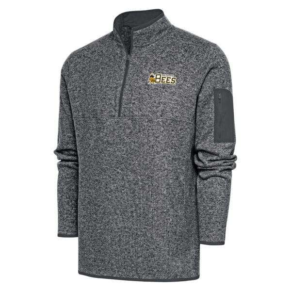 Men's Antigua  Heather Charcoal Salt Lake Bees Fortune Quarter-Zip Pullover Jacket