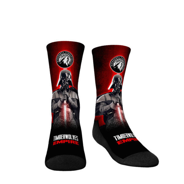 Youth Rock Em Socks Darth Vader & Stormtrooper Navy Minnesota Timberwolves Three-Pack Star Wars Crew Socks Set - Image 9