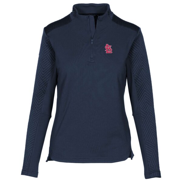 Women's Levelwear  Navy St. Louis Cardinals Daybreak Insignia 2.0 Quarter-Zip Pullover Top