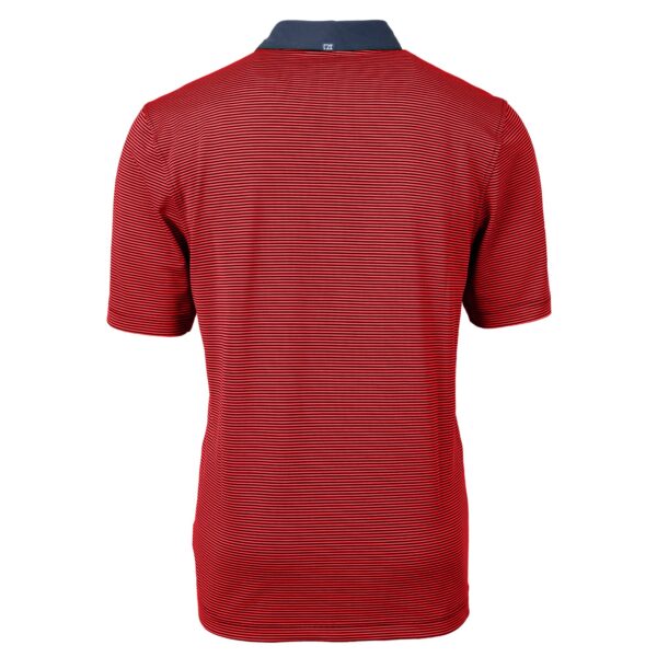 Men's Cutter & Buck Red/Navy Tampa Bay Buccaneers Big & Tall Virtue Eco Pique Micro Stripe Recycled Polo - Image 9