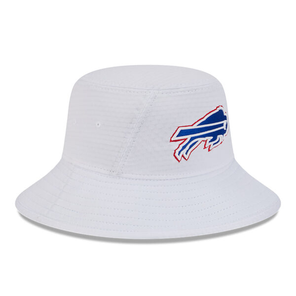 Men's New Era White Buffalo Bills 2024 NFL Training Camp Stretch Bucket Hat - Image 8