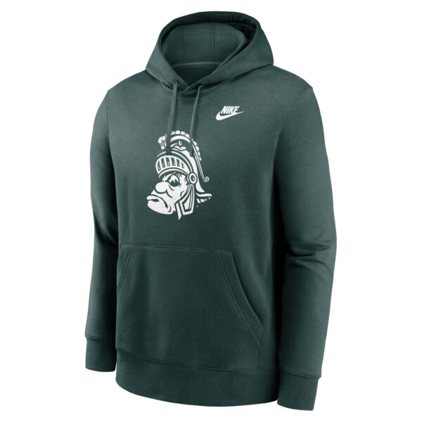 Men's Nike Green Michigan State Spartans Legacy Logo Club Fleece Pullover Hoodie - Image 6