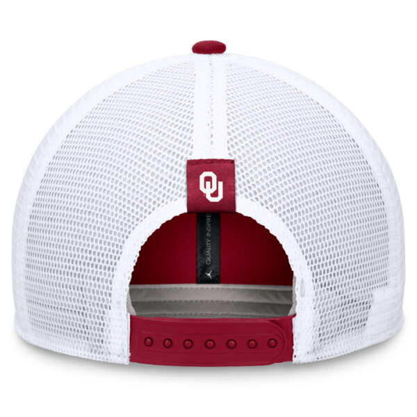 Men's Jordan Brand Crimson/White Oklahoma Sooners 2024 Sideline Trucker Adjustable Hat - Image 5