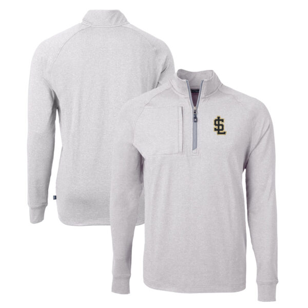 Men's Cutter & Buck  Heather Gray Salt Lake Bees Adapt Eco Knit Heather Recycled Quarter-Zip Pullover