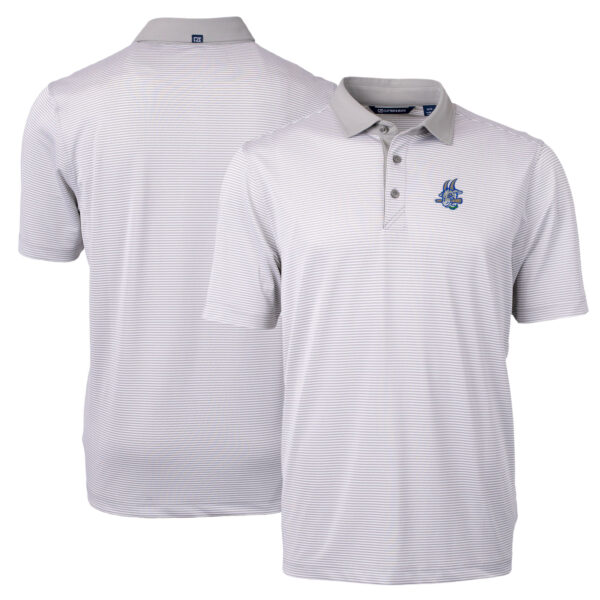Men's Cutter & Buck Gray/White Hartford Yard Goats Virtue Eco Pique Micro Stripe Recycled Polo - Image 5