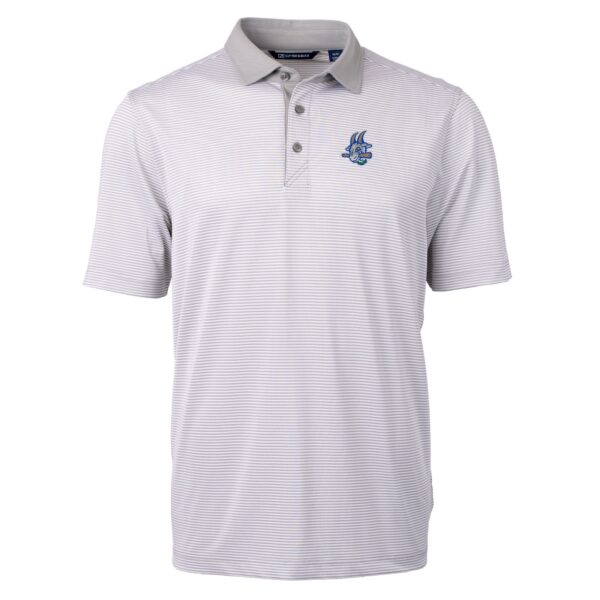 Men's Cutter & Buck Gray/White Hartford Yard Goats Virtue Eco Pique Micro Stripe Recycled Polo - Image 6