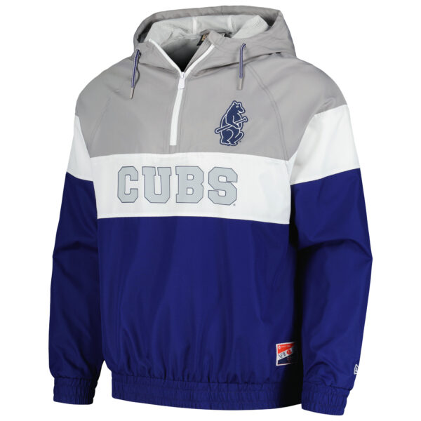 Men's New Era Royal Chicago Cubs Ripstop Raglan Quarter-Zip Hoodie Windbreaker Jacket - Image 6