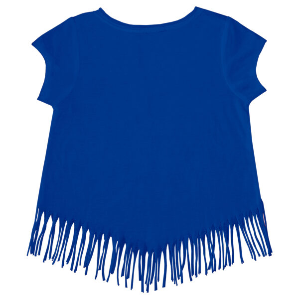 Girls Toddler Tiny Turnip Royal New York Mets Lilies & Ladybugs Fringe T-Shirt - Image 7