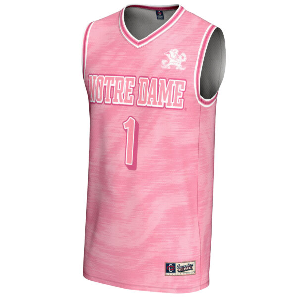 Youth GameDay Greats #1 Pink Notre Dame Fighting Irish Lightweight Basketball Fashion Jersey - Image 6