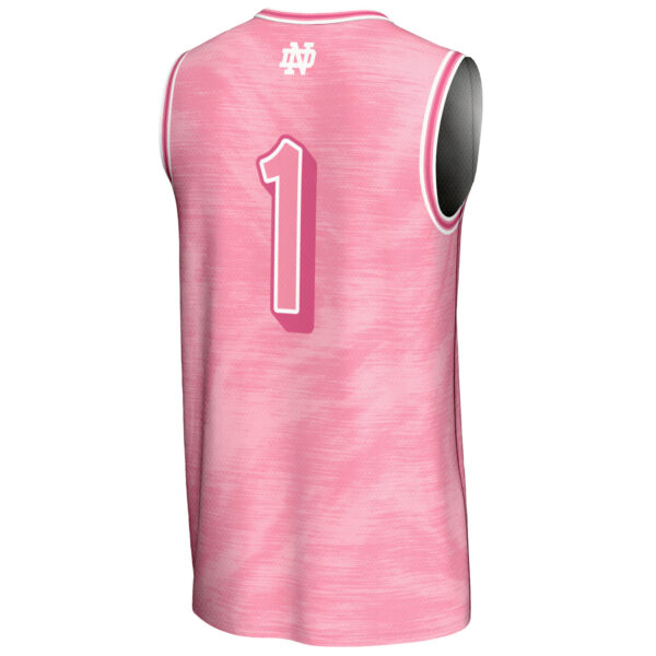 Youth GameDay Greats #1 Pink Notre Dame Fighting Irish Lightweight Basketball Fashion Jersey - Image 7