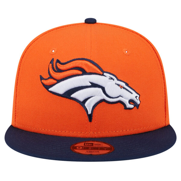 Youth New Era Orange/Navy Denver Broncos Main Two-Tone 9FIFTY Snapback Hat - Image 8
