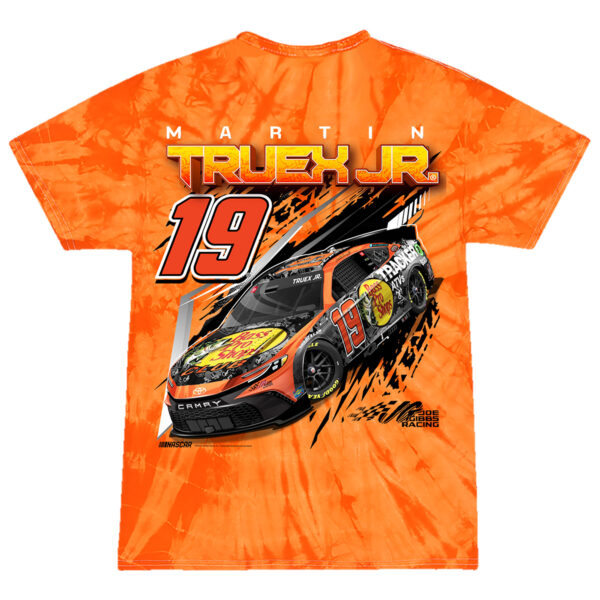 Youth Joe Gibbs Racing Team Collection  Orange Martin Truex Jr Bass Pro Shops Car Tie-Dye T-Shirt - Image 4