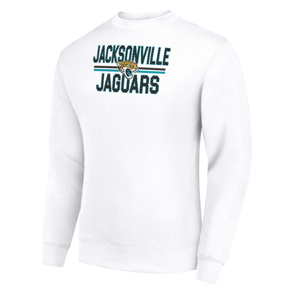 Men's Starter White Jacksonville Jaguars Team Mesh Print Graphic Pullover Sweatshirt - Image 6