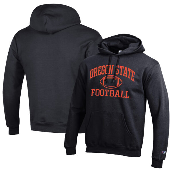 Men's Champion Black Oregon State Beavers Football Icon Pullover Hoodie - Image 5