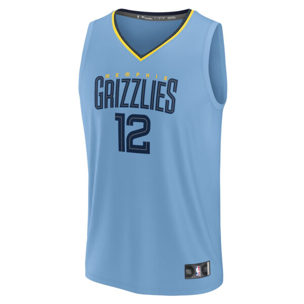Men's Fanatics Ja Morant Light Blue Memphis Grizzlies Fast Break Replica Player Jersey - Statement Edition - Image 6