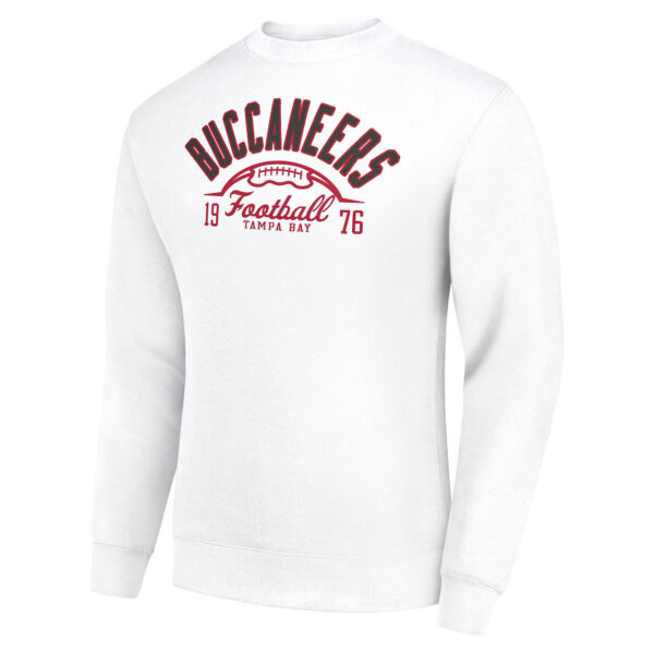 Men's Starter White Tampa Bay Buccaneers Half Ball Team Graphic Tri-Blend Fleece Pullover Sweatshirt - Image 6