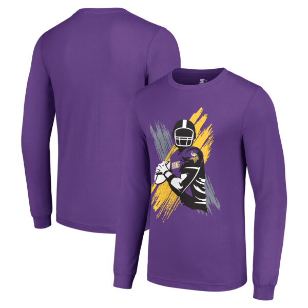 Men's Starter Purple Minnesota Vikings Player X Logo Graphic Long Sleeve T-Shirt - Image 5