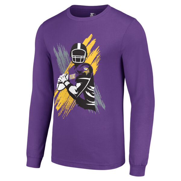 Men's Starter Purple Minnesota Vikings Player X Logo Graphic Long Sleeve T-Shirt - Image 6