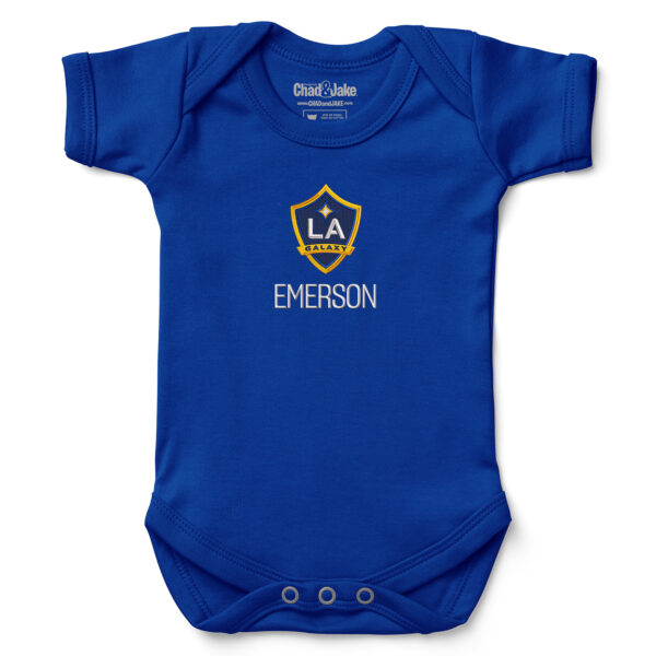 Infant Chad & Jake Royal LA Galaxy Logo Personalized Bodysuit