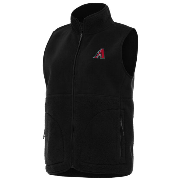 Women's Antigua Black Arizona Diamondbacks Nostalgic Full-Zip Vest
