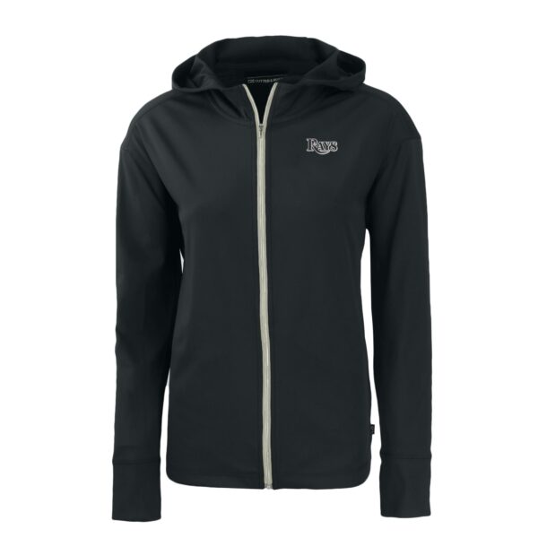 Women's Cutter & Buck Black Tampa Bay Rays Daybreak Eco Recycled Full-Zip Hoodie - Image 3