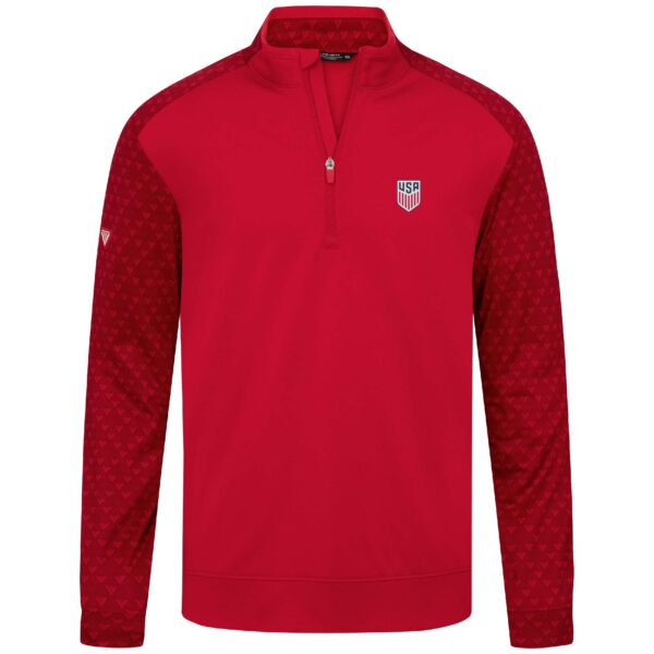 Men's Levelwear Red USMNT Aztec Quarter-Zip Pullover Top - Image 5