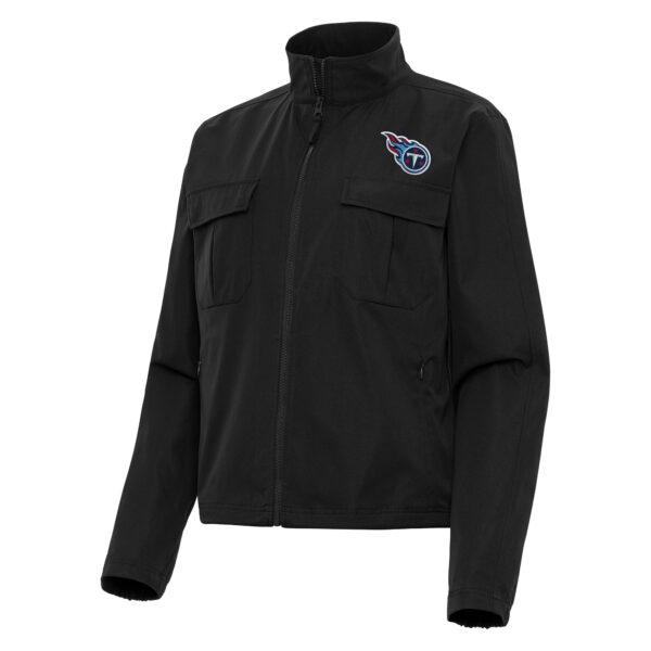 Women's Antigua Black Tennessee Titans  Even Par Full-Zip Jacket