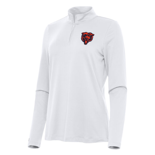 Women's Antigua  White Chicago Bears Reprocess Quarter-Zip Top