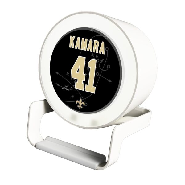 Keyscaper Alvin Kamara White New Orleans Saints Night Light Charger and Bluetooth Speaker