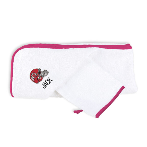 Infant Chad & Jake White Utah Utes Personalized Hooded Towel & Mitt Set