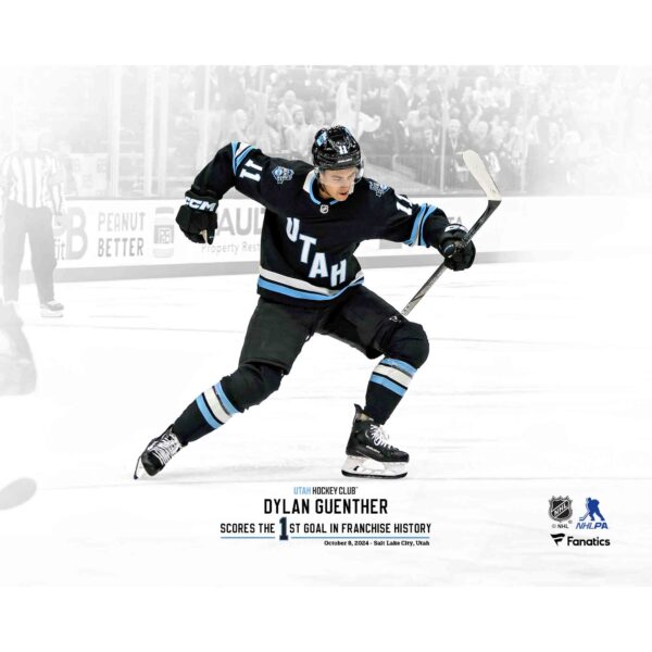 Dylan Guenther Utah Hockey Club Unsigned First Goal in Franchise History Photograph