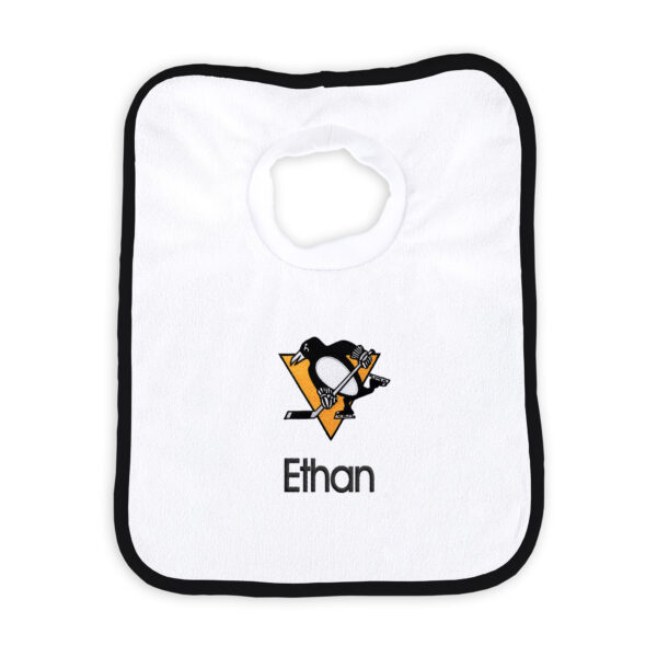 Newborn & Infant White Pittsburgh Penguins Personalized Bib