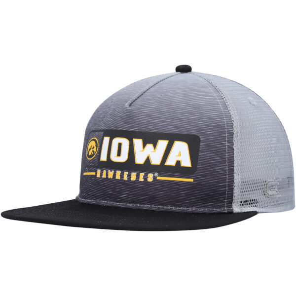 Men's Colosseum  Black/Gray Iowa Hawkeyes Snapback Hat - Image 6