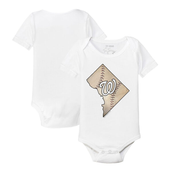 Infant Tiny Turnip White Washington Nationals State Outline Bodysuit - Image 5