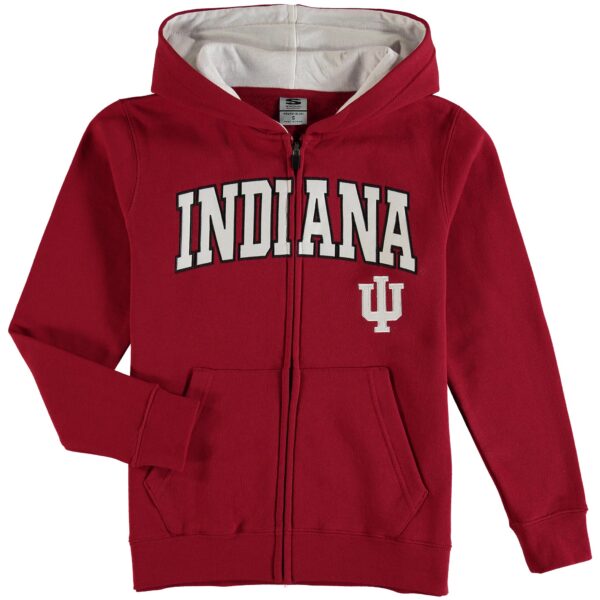 Youth Crimson Indiana Hoosiers Applique Arch & Logo Full-Zip Hoodie - Image 4