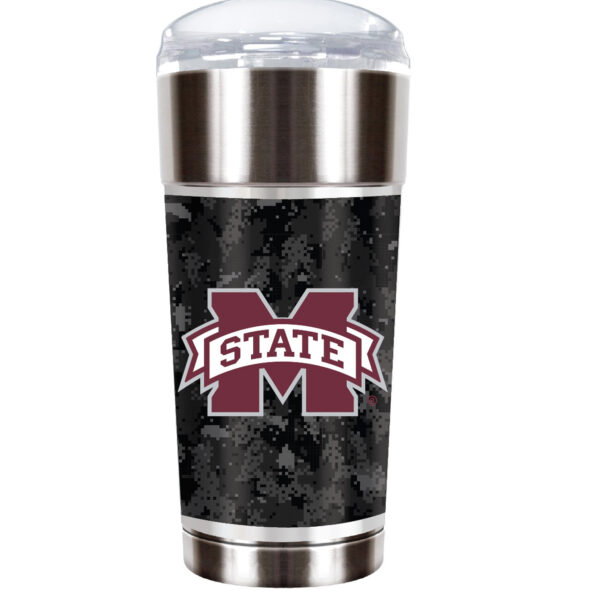 Silver Mississippi State Bulldogs OHT Military Appreciation 24oz. Vacuum-Insulated Travel Tumbler - Image 4