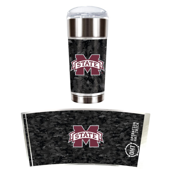 Silver Mississippi State Bulldogs OHT Military Appreciation 24oz. Vacuum-Insulated Travel Tumbler - Image 5