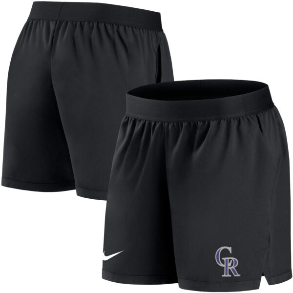 Women's Nike Black Colorado Rockies Authentic Collection Flex Vent Max Performance Shorts - Image 8