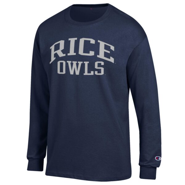 Men's Champion Navy Rice Owls Jersey Long Sleeve T-Shirt - Image 6