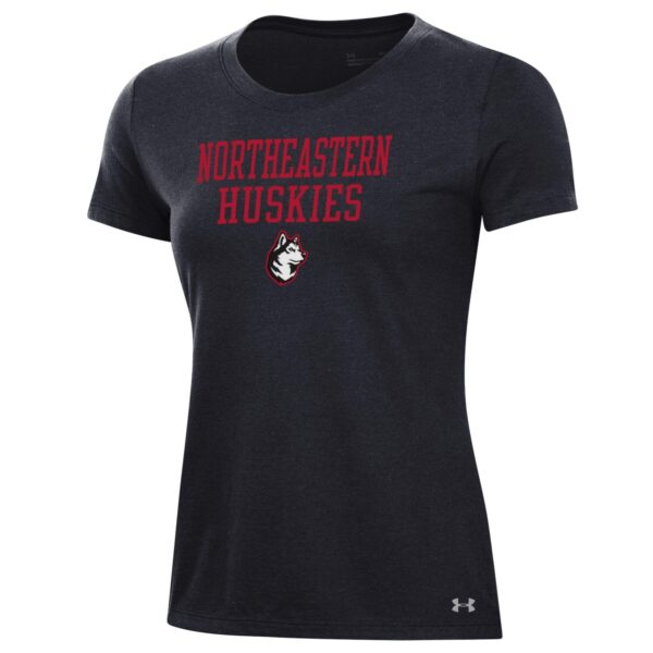 Women's Under Armour Black Northeastern Huskies Performance T-Shirt - Image 6