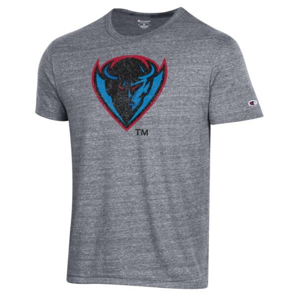 Men's Champion Gray DePaul Blue Demons Ultimate Tri-Blend T-Shirt - Image 6