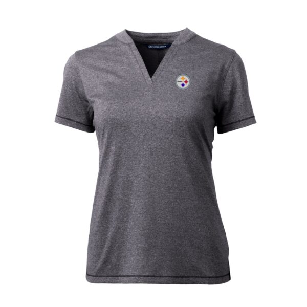 Women's Cutter & Buck Heather Charcoal Pittsburgh Steelers Forge Stretch Blade Polo - Image 6