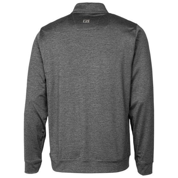 Men's Cutter & Buck Steel Utah Utes Heathered Vault Stealth Quarter-Zip Pullover Top - Image 7