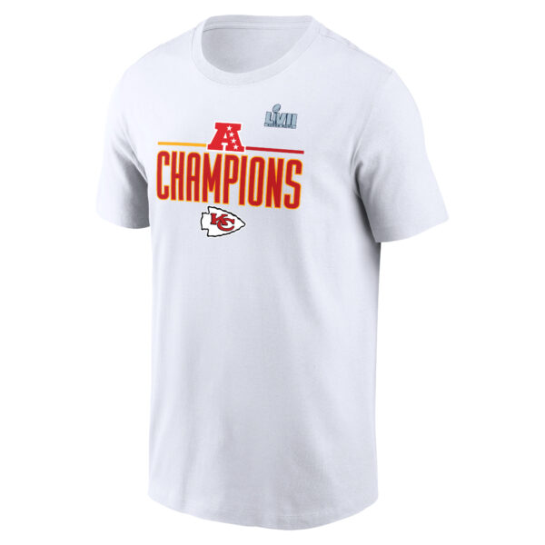 Men's Nike White Kansas City Chiefs 2022 AFC Champions Roster T-Shirt - Image 6