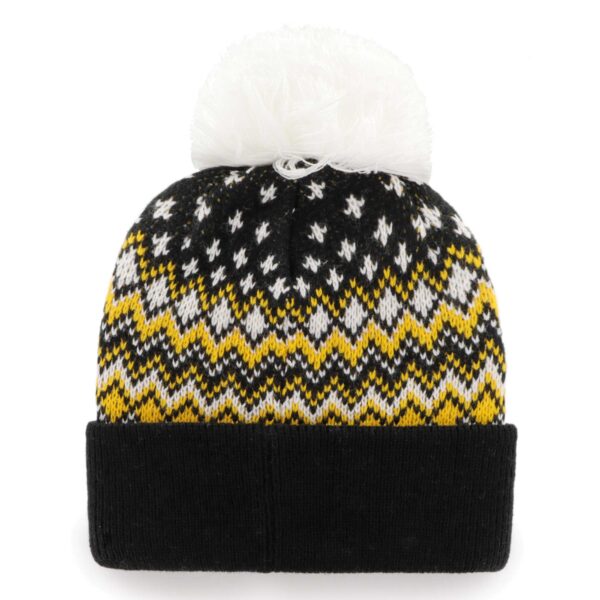 Women's '47 Black Pittsburgh Steelers Elsa Cuffed Knit Hat with Pom - Image 5