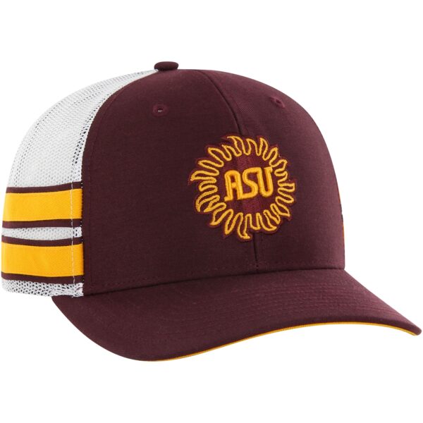 Men's '47 Maroon Arizona State Sun Devils Straight Eight Adjustable Trucker Hat - Image 7