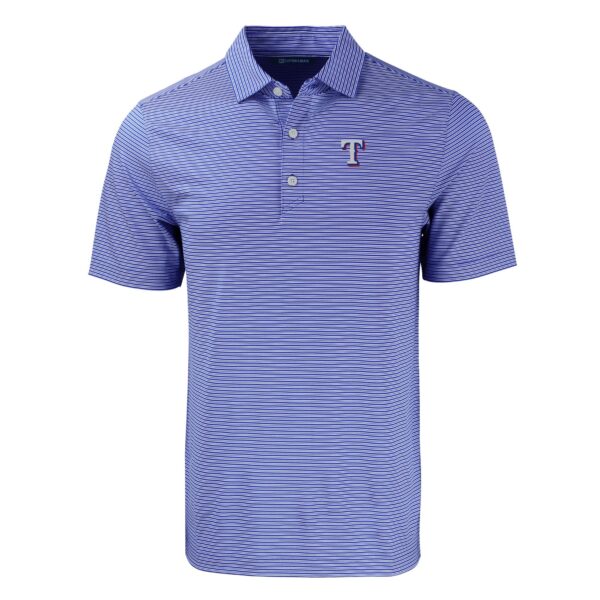 Men's Cutter & Buck Royal/White Texas Rangers Big & Tall Forge Eco Double Stripe Stretch Recycled Polo - Image 6