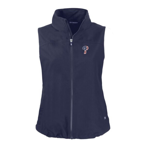 Women's Cutter & Buck  Navy Philadelphia Phillies Charter Eco Recycled Full-Zip Vest - Image 9